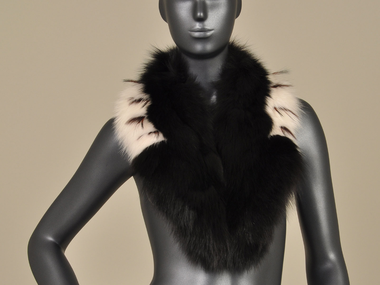 black fox white fox trim collar