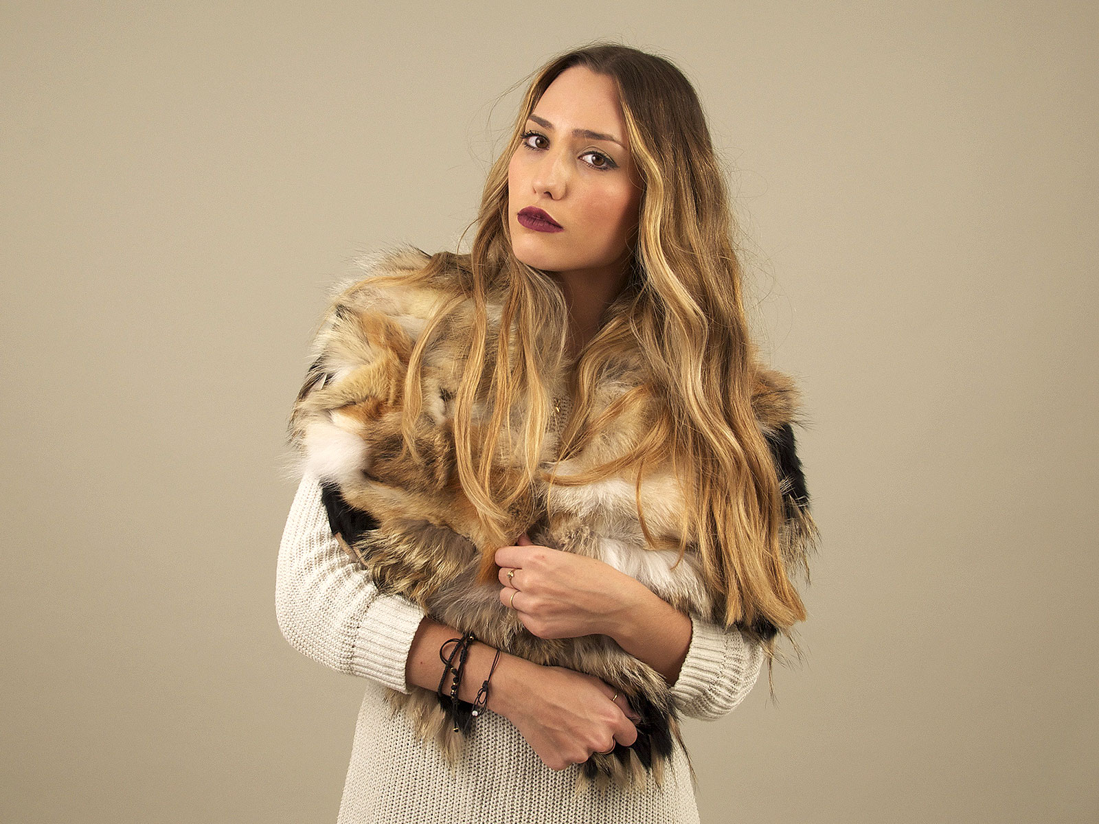 red fox fur collar