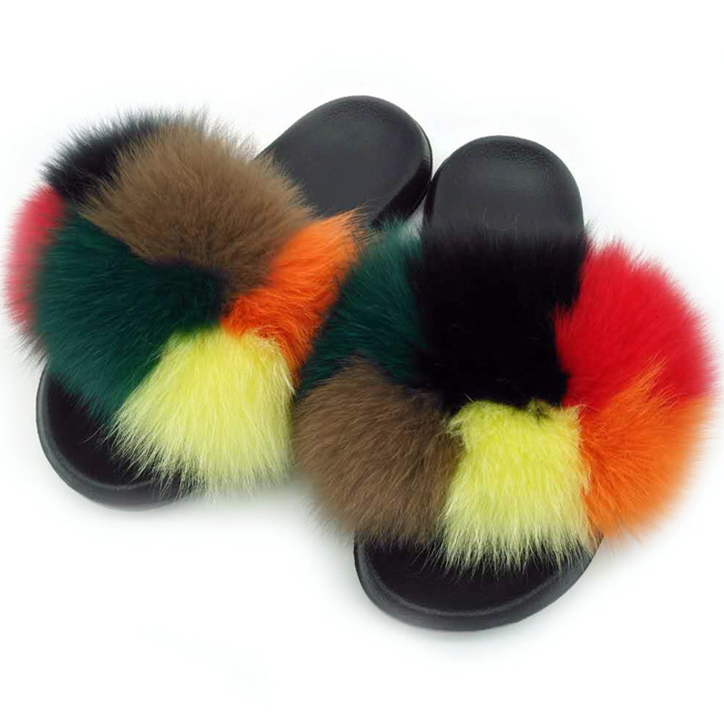 Bunte flauschige Folien Echte Fox Pelz Folien