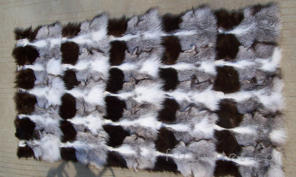 cross fox head fur plate