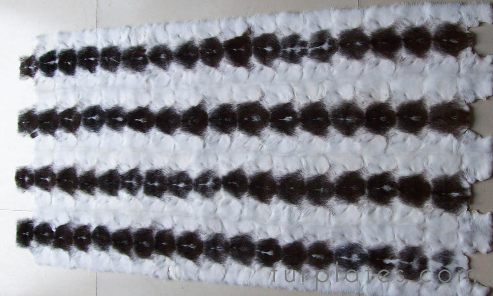 cross mink head fur plate