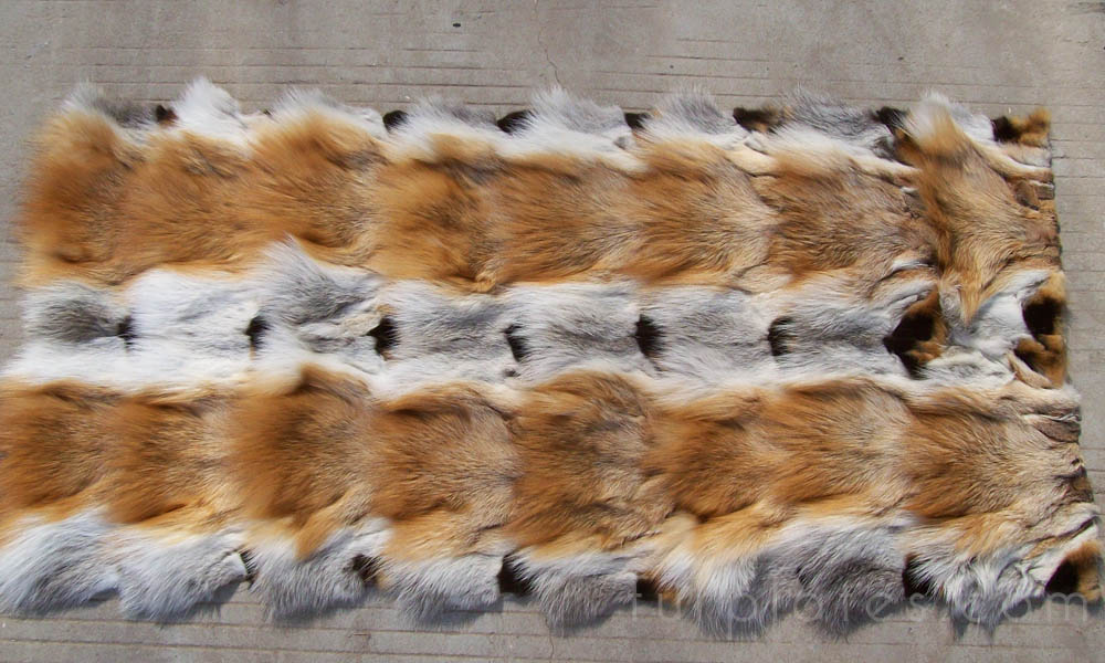 red fox head fur plate