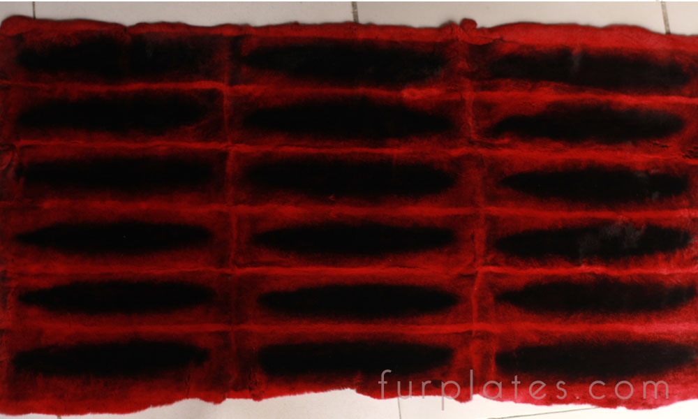 rex rabbit fur plate dyed red chinchilla color