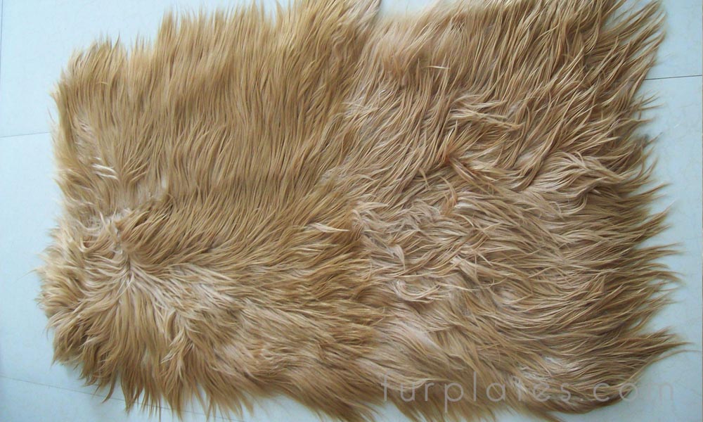 yellow kidassia long hair kid goat fur plate